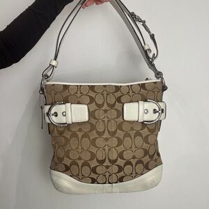 Coach Soho Vintage Brown and White Signature Canvas and Leather Crossbody Bag